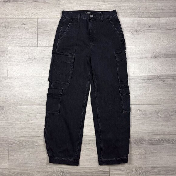 Aritzia Denim Forum The '90s Millie High-Rise Cargo Jean Black Sz 28 - Picture 4 of 9
